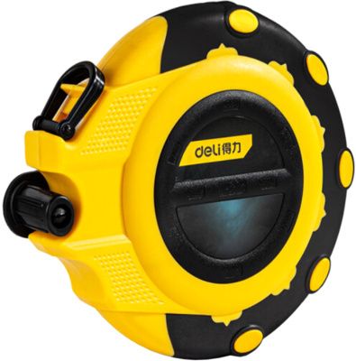 Рулетка "Deli 9950", 50 м, желтый, черный