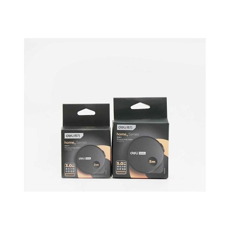 Рулетка Deli HS EHT8519, 5 м х 19 мм, Soft Touch, черный