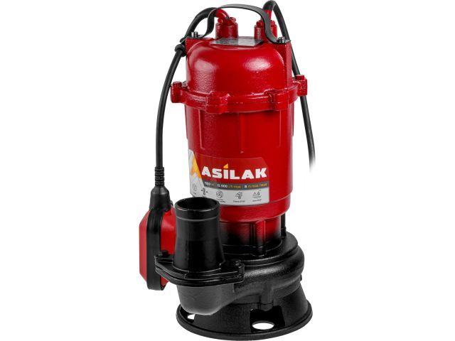 Насос погружной для грязной воды SLP-1500, 1500 Вт, 15000 л/ч, погружение до 6 м ASILAK AS4410-1
