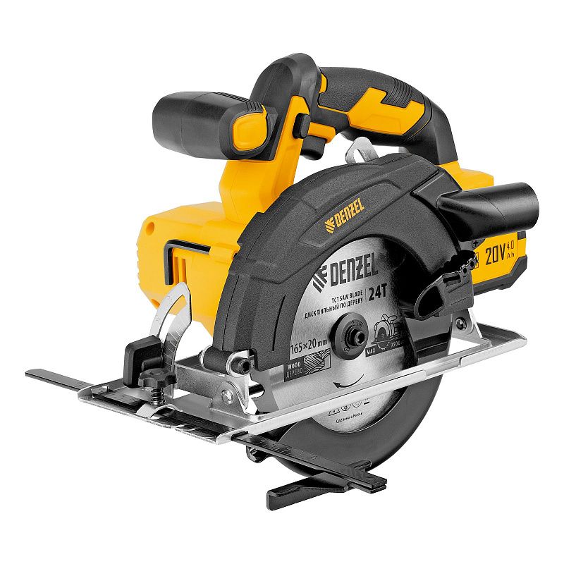 Пила циркулярная аккумуляторная CCSH-20-165, 165 мм, Li-Ion, 20 В Denzel 27405