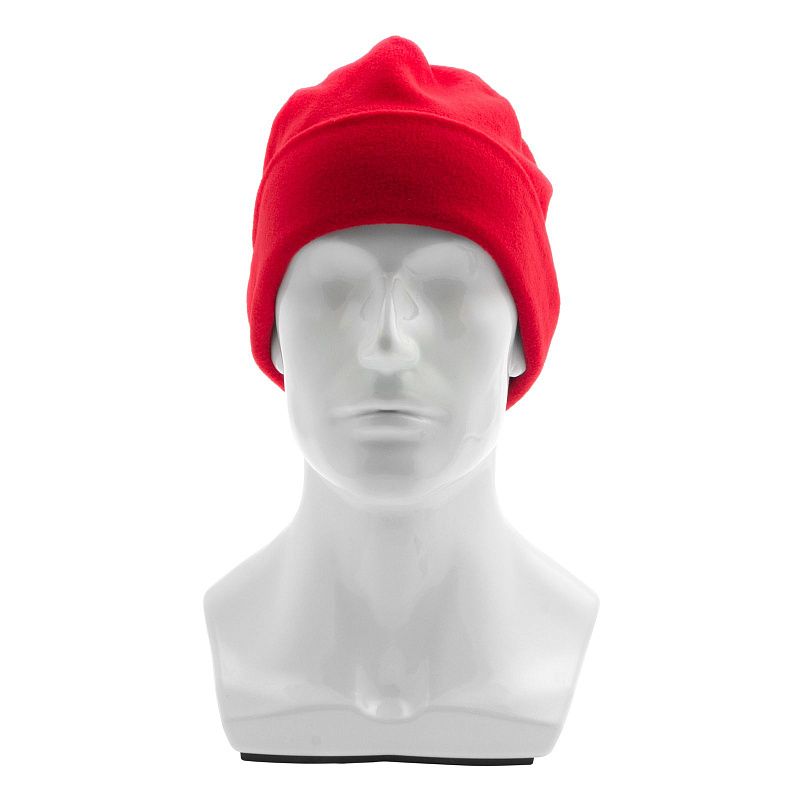 Шапка с отворотом из флиса для взрослых, размер 56-57, красная Сибртех 68821