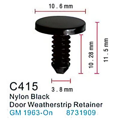 Клипса для крепления внутренней обшивки а/м GM пластиковая, 100 шт Forsage C0415(GM)