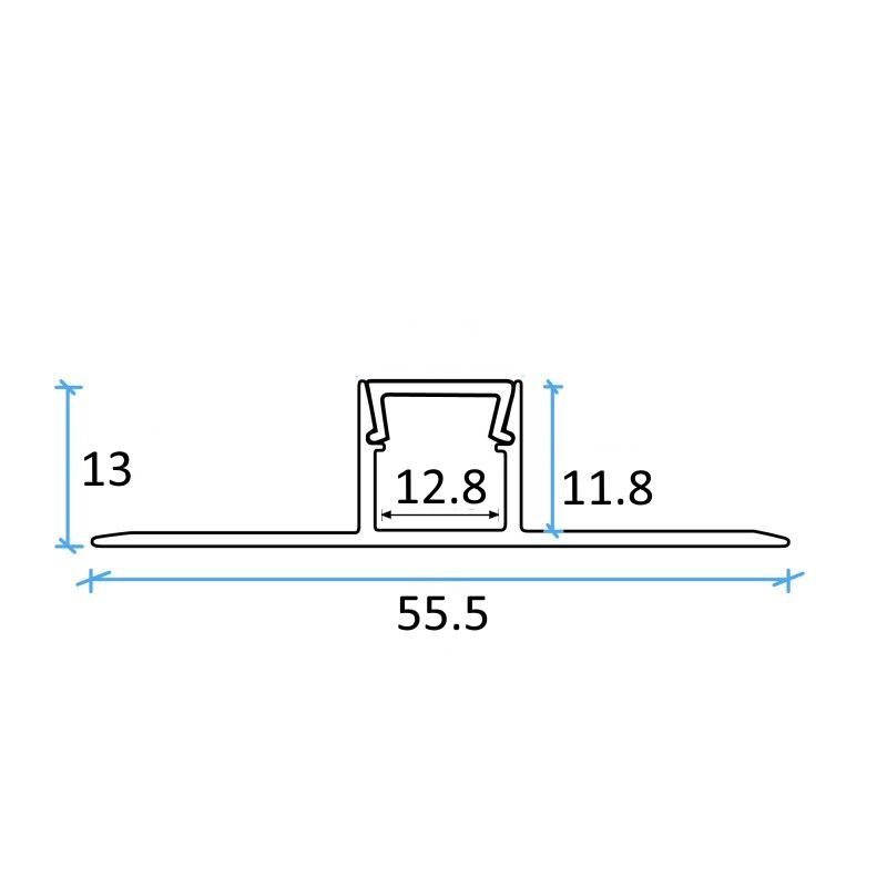Профиль алюминиевый накладной в гипсокартон RIGEL-1513D, с экраном, цвет алюминий, 2м, в комплекте 4 заглушки, AKS 121513