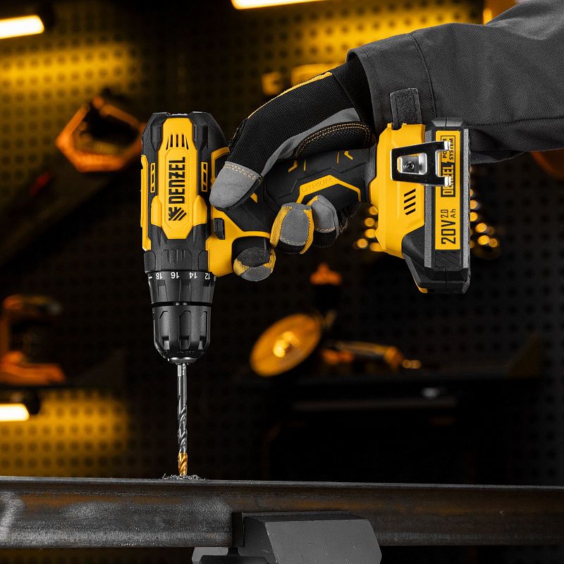 Дрель-шуруповерт аккумуляторная CDQ-20, Li-Ion, 20 В Denzel 26118