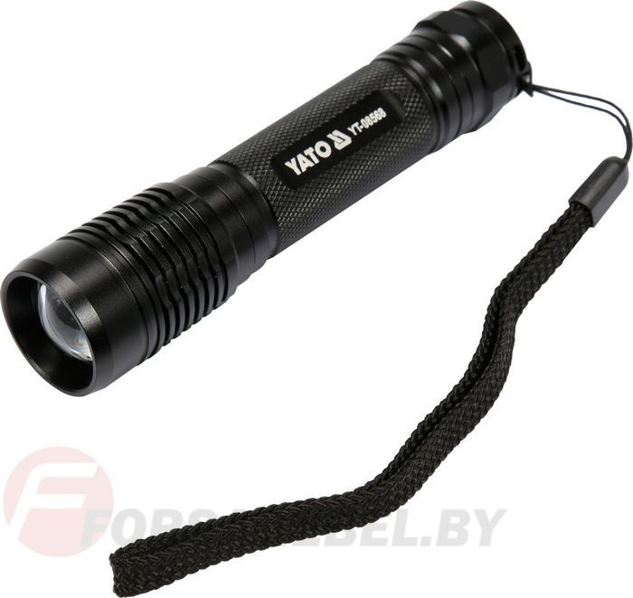 Фонарик 1204х27 мм. 6W, 500lm, 3.7V, USB, IPX7, zoom Yato YT-08568