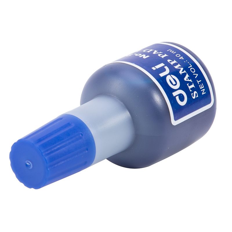 Штемпельная краска "Deli", 40 мл, синий