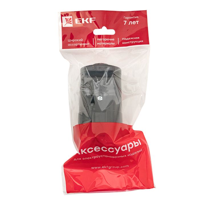 Штепсельное гнездо с/з черное 16А 250 В EKF Proxima EKF ASG16-30-r