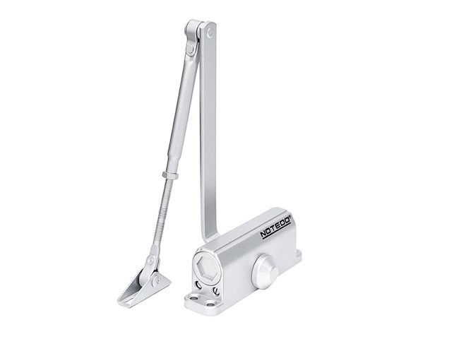 Доводчик дверной гидравлический NOTEDO DC-060-I, 20-60кг серебро УЗК 9531