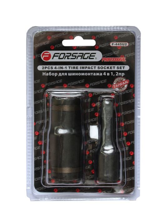 Головка с удлинителем для обслуживания колес 4 в 1, 17/21ммх19/22мм, к-т 2 шт. Forsage F-445U2