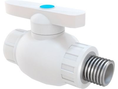 Кран шар. ПП 20х1/2" нар. бел. РосТурПласт 17136