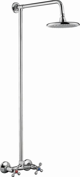 Душевая система со смесителем без излива и тропическим душем, цинк, хром Ledeme L2408