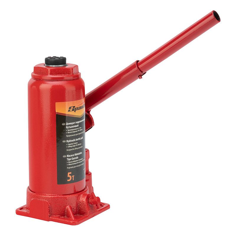 Домкрат гидравлический бутылочный, 5 т, 195-380 мм Sparta 50323