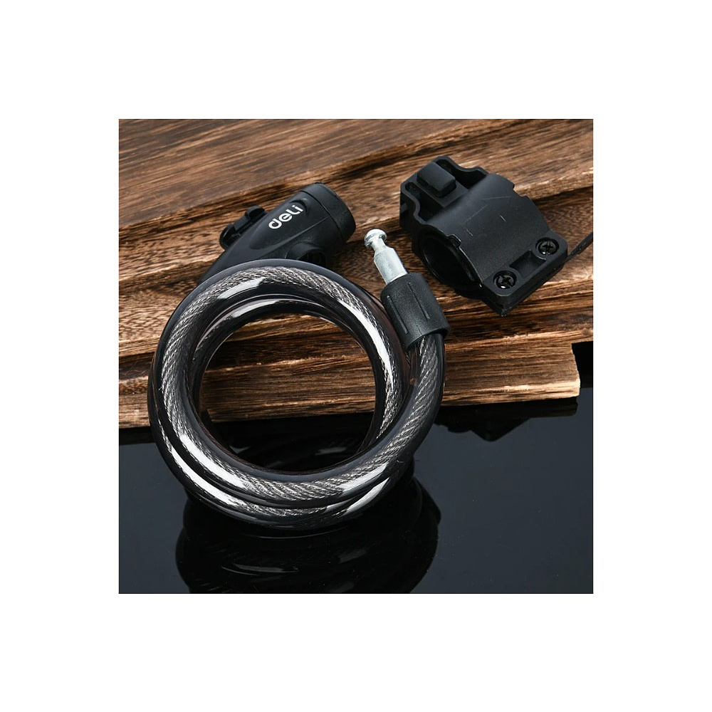 Замок тросовый велосипедный Deli YS EDL508063, 15х1200мм, ключи 2 шт