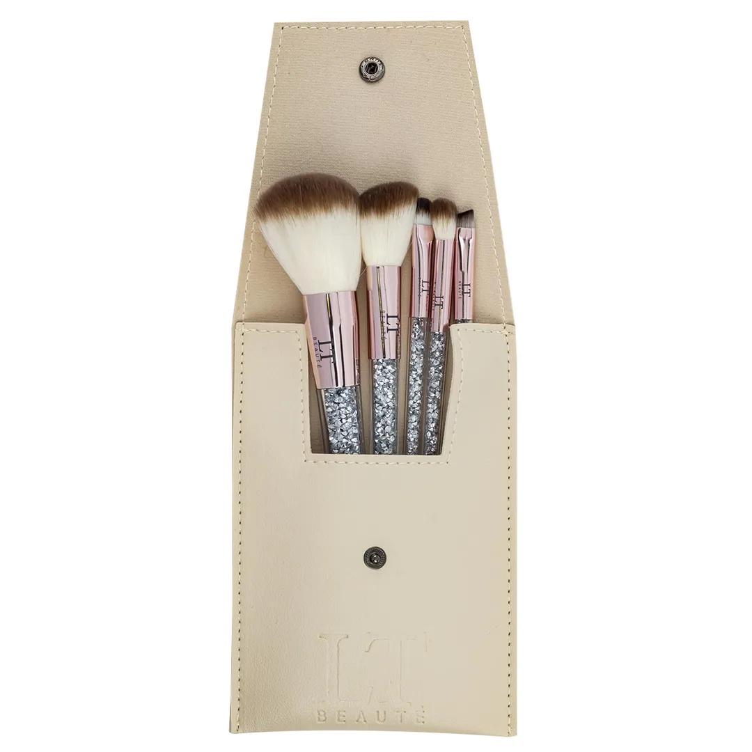Кисти для макияжа, набор 5 пр. La and Te beaute LT-MBS1(розовыйй)