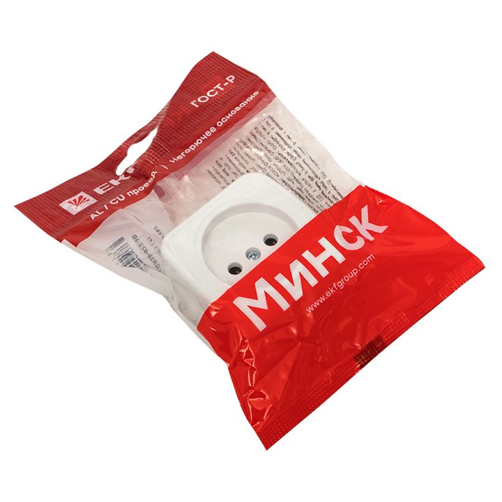 Минск Розетка 1-местная ОП 10А без заземления белая EKF Basic EGR10-022-10