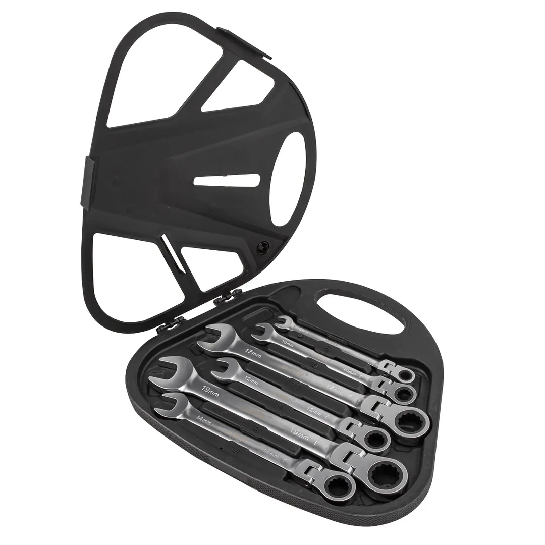 Набор ключей трещоточных с шарниром 8-19 мм, 7 пр. DISEN DSD1515F