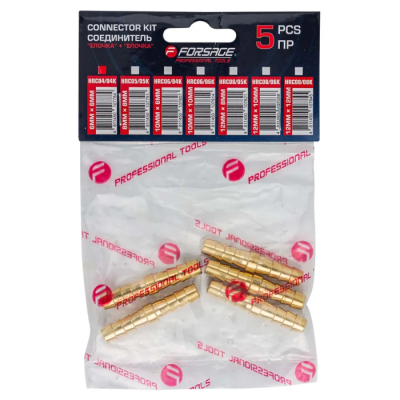 Переходник резьбовой, наруж. резьба 1/4"-"елочка" 6 мм, к-т 5 шт Forsage F-MH04/04K