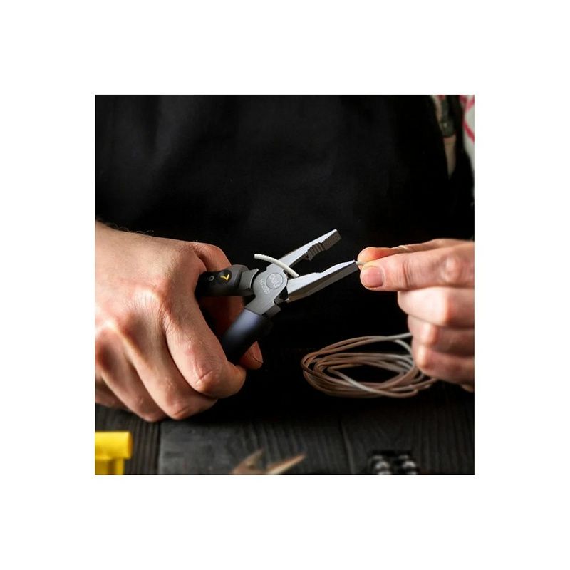 Длинногубцы Deli HS EHT2007, 180 мм, Soft Touch, черный