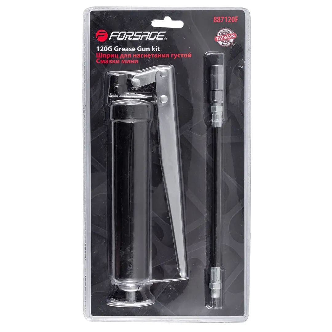 Шприц рычажно-плунжерный для нагнетания густой смазки с гибким наконечником Forsage F-887120F
