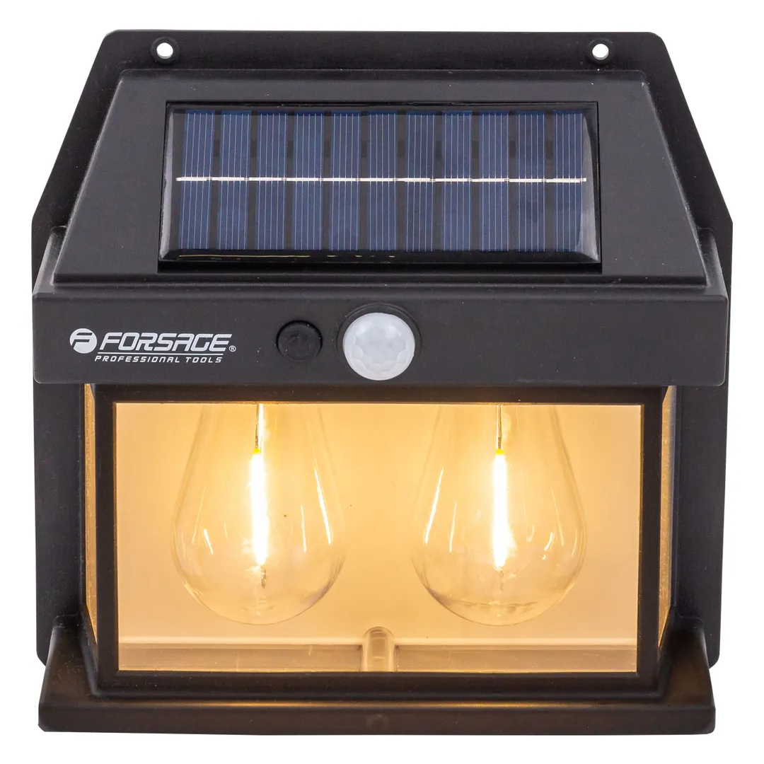 Светильник светодиодный на солнечной батарее с датчиком движения 1200мАч, 60Лм, 2 шт. LED Forsage F-WL6007