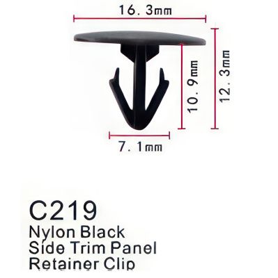 Клипса для крепления внутренней обшивки а/м Тойота пластиковая, 100 шт Forsage C0219(Toyota)