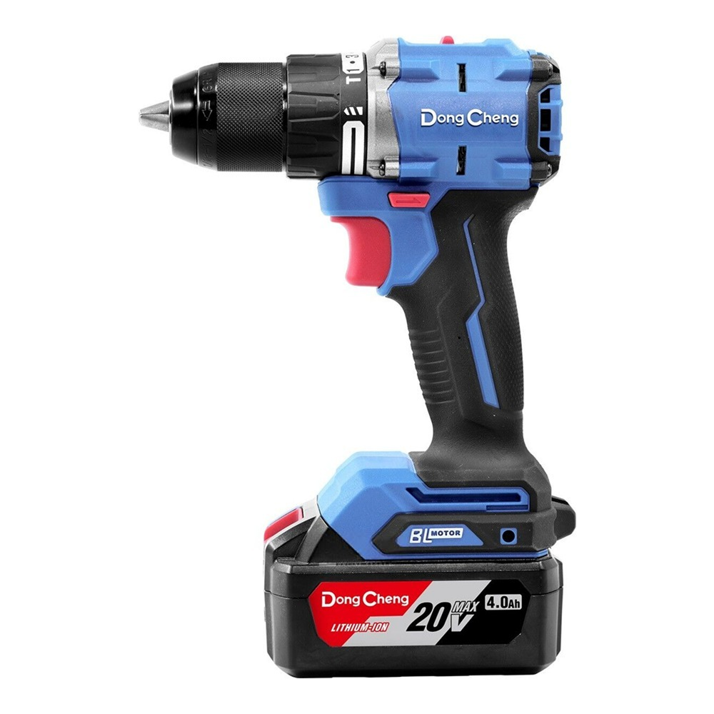 Аккумуляторная дрель-шуруповерт DongCheng DCJZ06-13 (TYPE EM), 20 В, 120 Нм, 2 АКБ, 4 Ач, З/У 4А