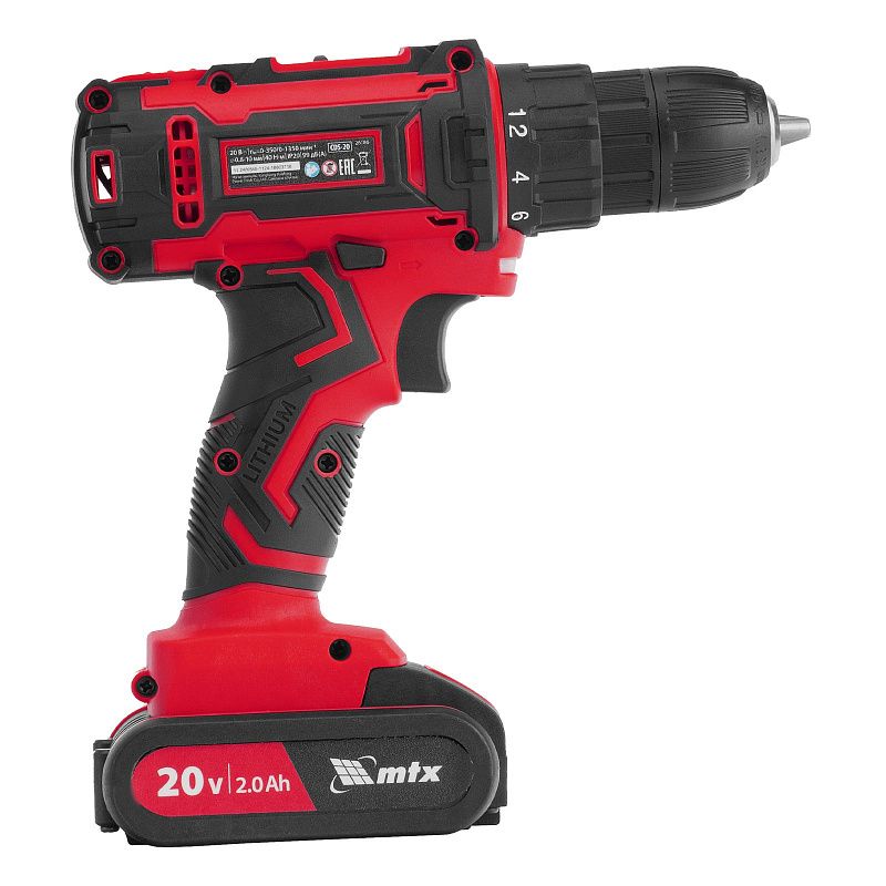 Дрель-шуруповерт аккумуляторная CDS-20, Li-Ion, 20 В MTX 26186