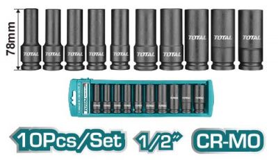 Набор удлиненных ударных головок 1/2 '' TOTAL THKISD12102L (10 пр.)