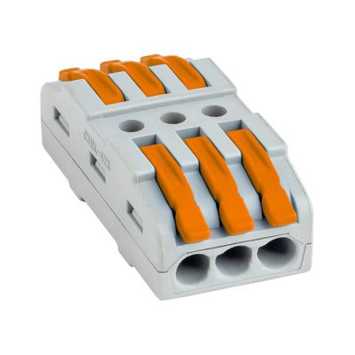 Строительно-монтажная клемма СМК 222-423 проходная 3 полюса 0,08-4мм2 EKF PROxima plc-smk-423