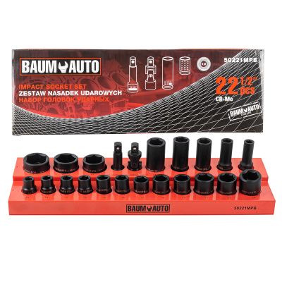 Набор ударных головок 1/2" 10-32 мм 6-гр. 22 пр. BaumAuto BM-50221MPB