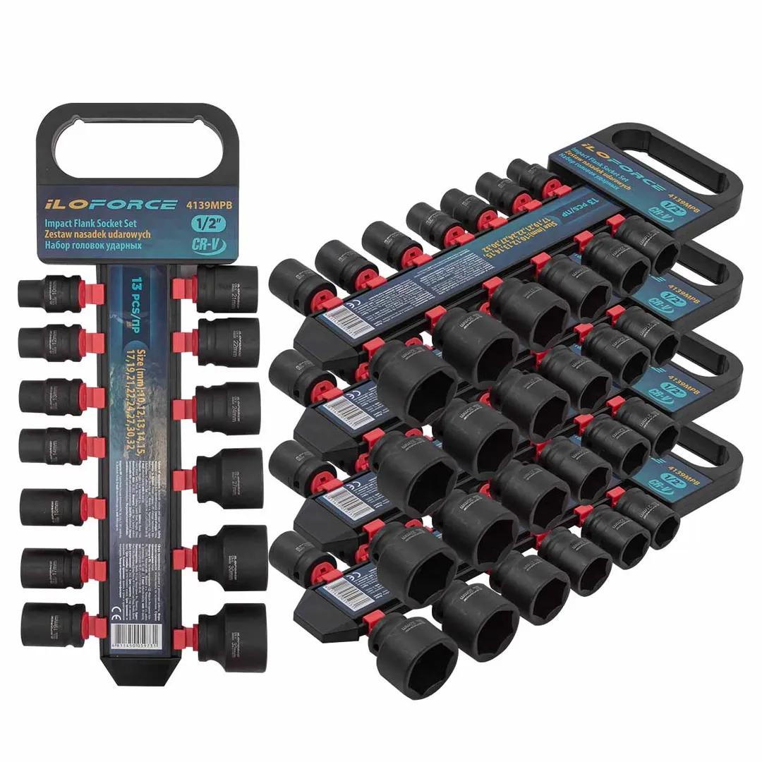 Набор головок ударных 13 пр., 1/2'' 10-32 мм, 5 к-тов ILOforce IF-4139MPB 5 K-T