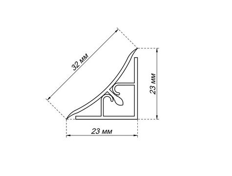 Плинтус ПВХ для столешницы черный глянец, M 057, 1шт=3м.п., AKS 126831