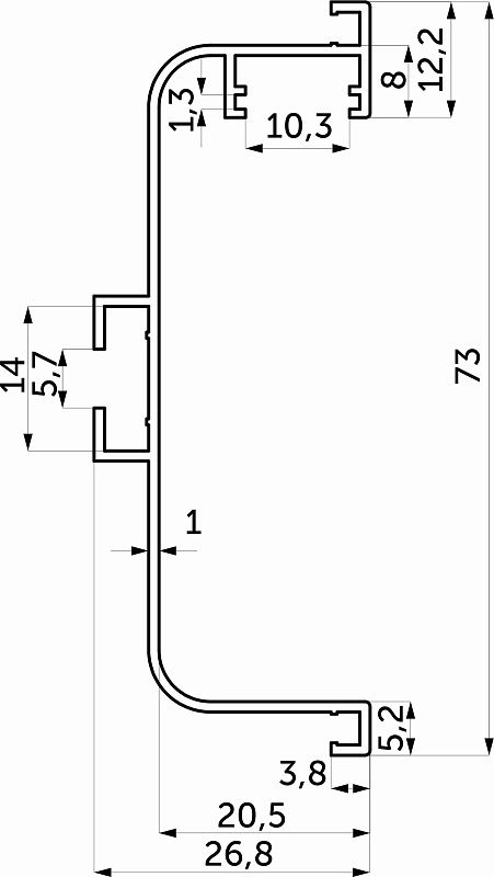 Профиль алюм. GOLA C-образный, 5.5м, LED, матовое золото AKS 113145