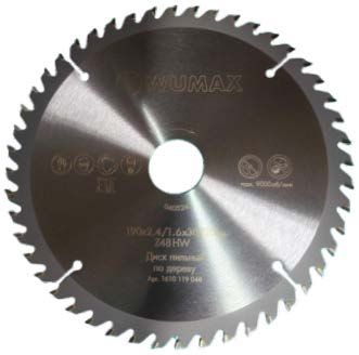 Диск пильный 190х2,2/1,4х30/20 мм Z48, WUMAX 1610119048