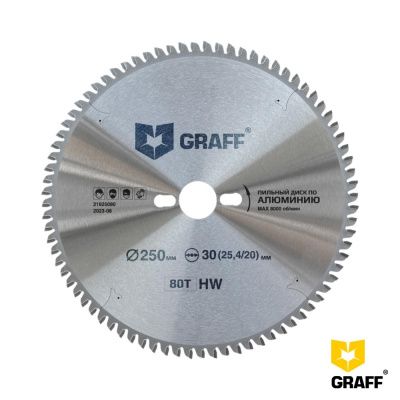 Пильный диск по алюминию 250x30x80z EXPERT GRAFF