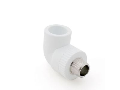Колено ПП комб. нар. 20х3/4", белое, угольник РосТурПласт 10800