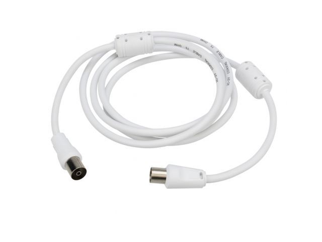 Шнур TV гнездо - TV штекер 1,5 м белый REXANT 18-0002