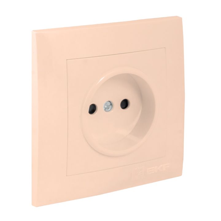 Валенсия розетка 1-местная б/з 10А кремовая с защ, штор, EKF PROxima EWR10-022-20