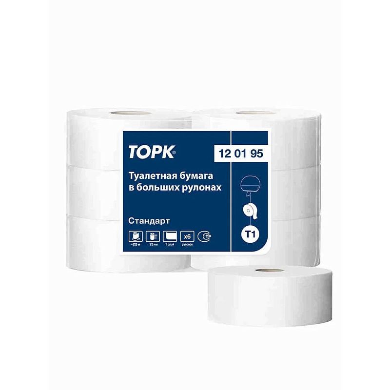 Бумага туалетная Tellus Стандарт, Т1, в больших рулонах, 525 м, 1 слой