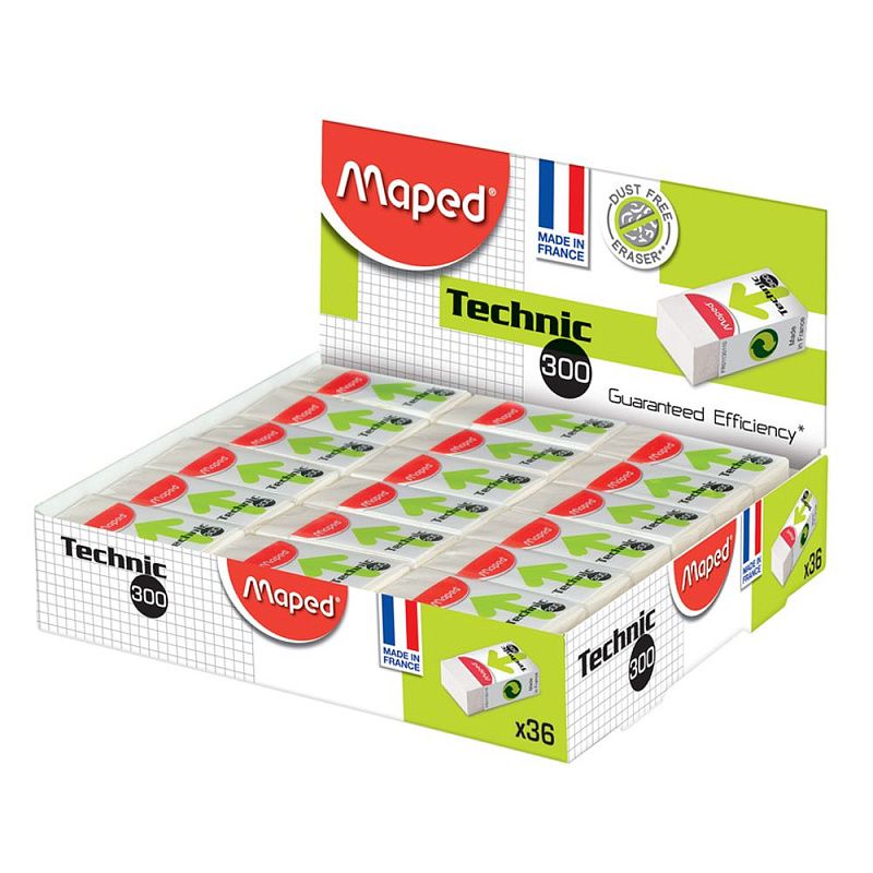 Ластик Maped "Technic 300", 1 шт, белый