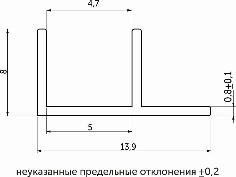 Планка угловая 4 уголок матовая (L=0.6) AKS 36174