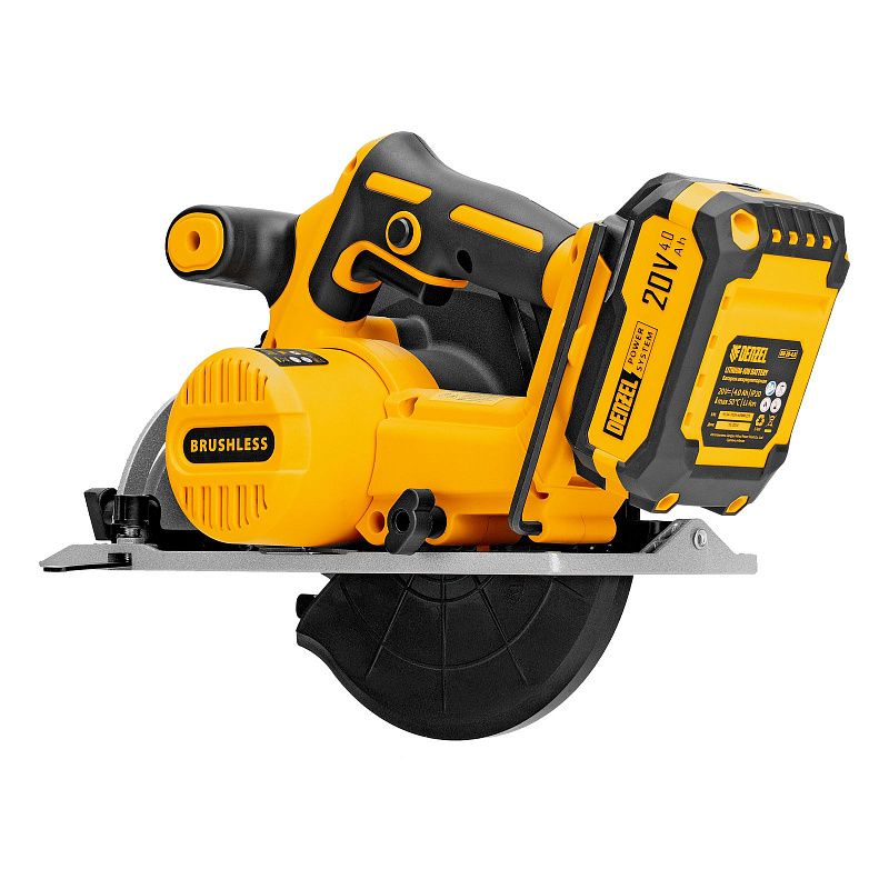 Пила циркулярная аккумуляторная бесщет. CCSH-BL-20-185, 185 мм, Li-Ion, 20 В Denzel 27409