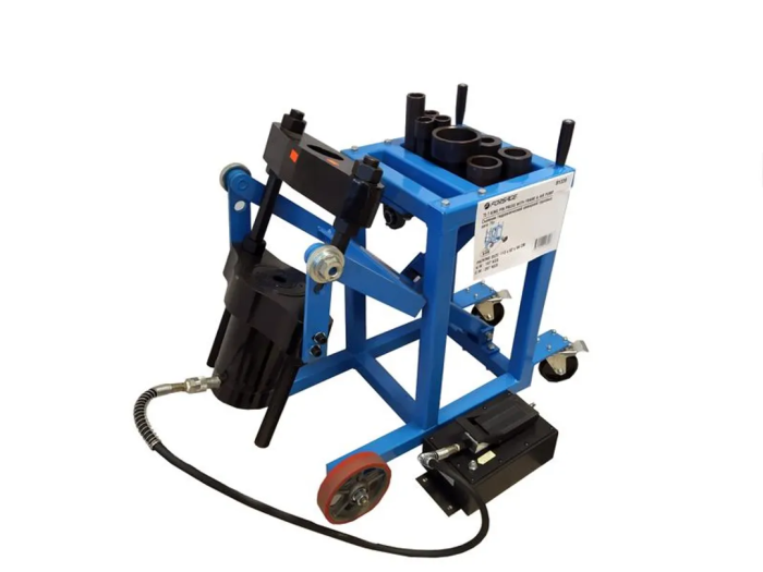 Гидравлический выпрессовщик шкворней с тележкой для грузовых авто 75 т, с пневмонасосом и комплектом надставок Forsage F-B1339