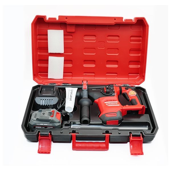 Аккумуляторный перфоратор 26мм (кейс, 1 аккум. 4,0Ач, ЗУ 4А), 18В, 26 мм, 4 Дж, 0-5200 уд/мин, 0-1200 об/мин холостого хода Felisatti FT15827 Felisatti