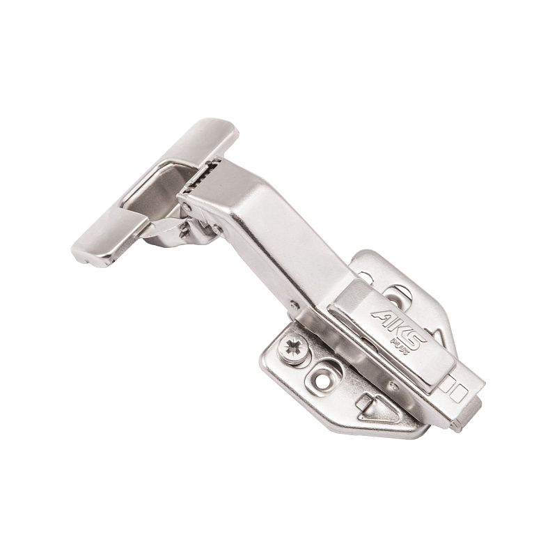 Петля угловая 45° с доводчиком 48мм h2 clip-on 3D, саморезы, заглушки, AKS PLUS 117010