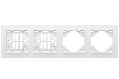 Минск Рамка 4-местная горизонтальная белая EKF Basic ERM-G-304-10