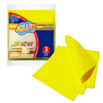 Салфетка универсальная вискозная "Azur", 30x35 см, вискоза, 3 шт