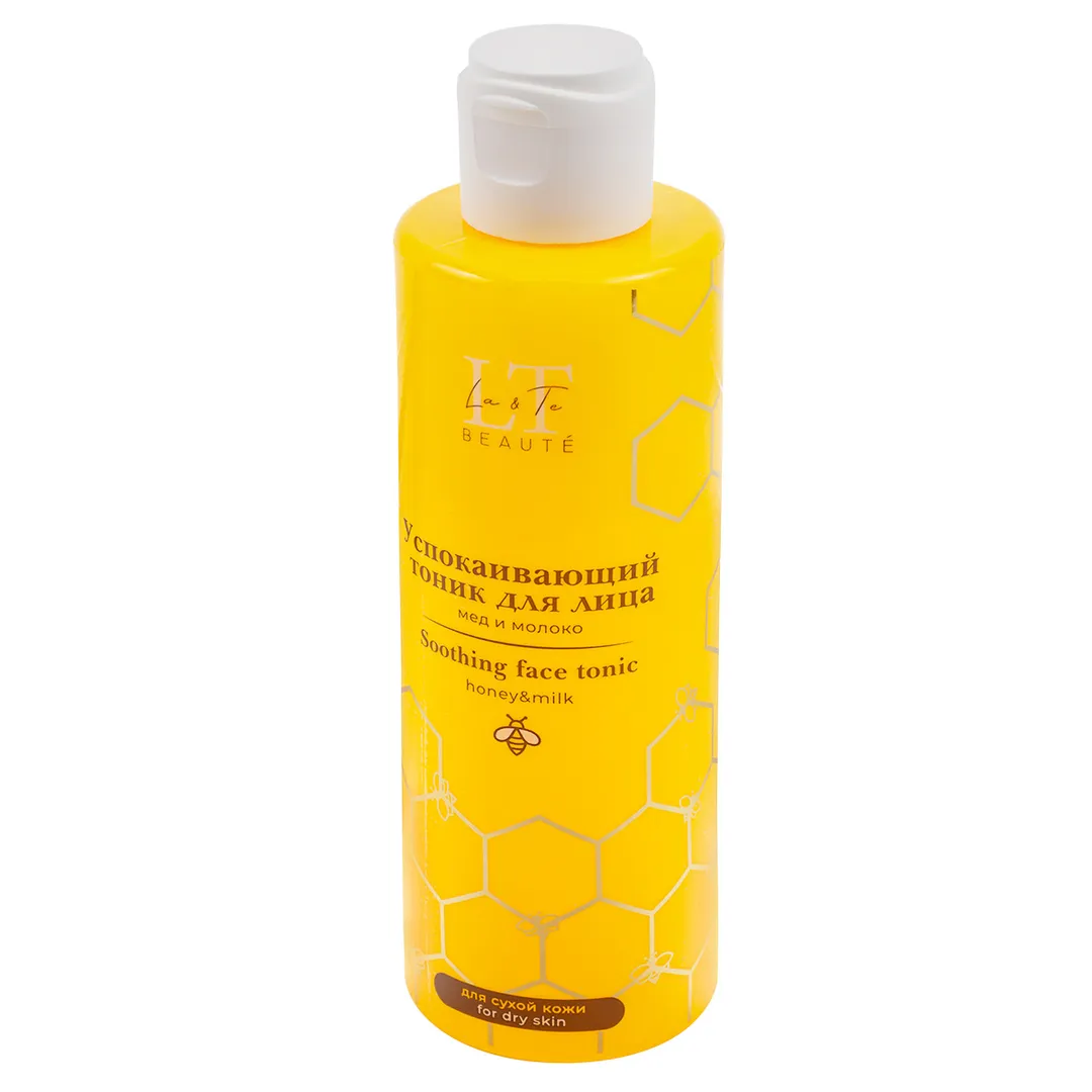 Успокаивающий тоник для лица мед и молоко для сухой кожи La and Te beaute LT-1190