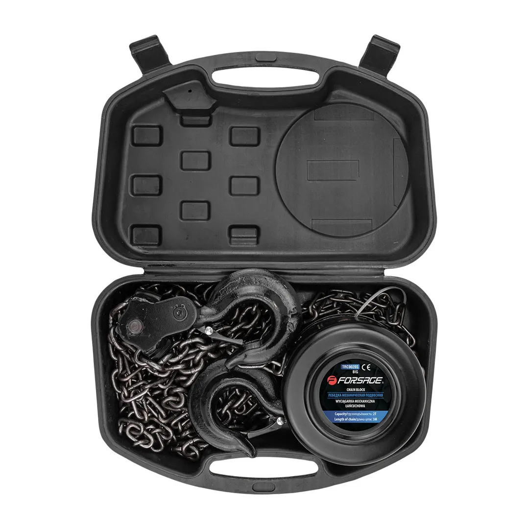 Таль механическая подвесная c фиксацией цепи натяжения 2 т. Forsage F-TRC9020S BIG