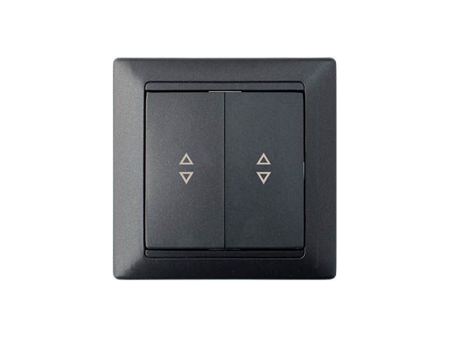 Выключатель 2 клав. проходной, скрытый, 10А, графит, Стиль, Bylectrica С(6+6)10-847гр